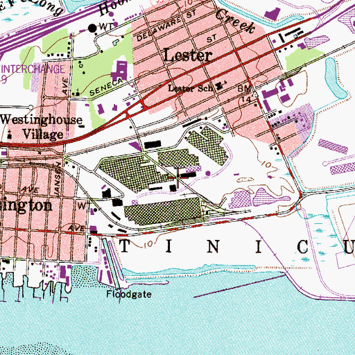 Topographic Map of Tinicum Industrial Park, PA