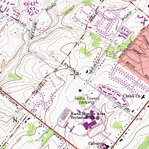 Topographic Map of Towamencin Volunteer Fire Company Station 76 - B, PA