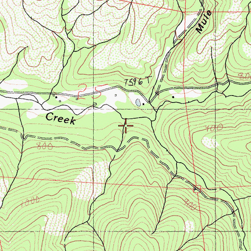 Topographic Map of South Fork Indian Creek, CA