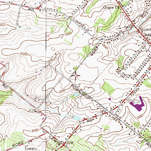 Topographic Map of Trappe Meadows, PA