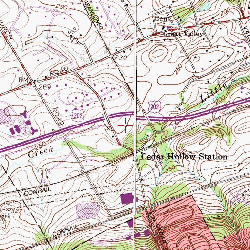 Topographic Map of Tredyffrin Township Park, PA