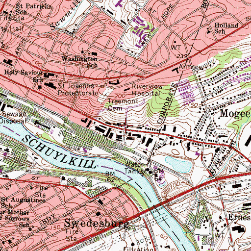Topographic Map of Treemont Terrace, PA