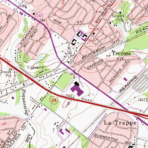 Topographic Map of Trevose Fire Company Station 4, PA