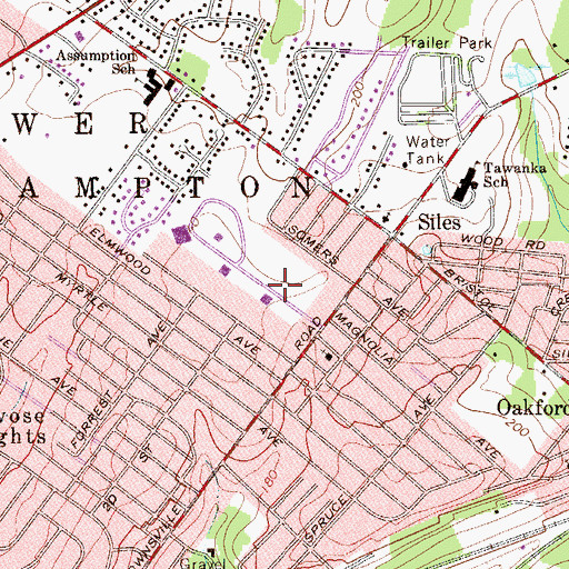 Topographic Map of Trevose Shopping Center, PA