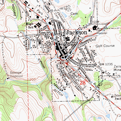 Topographic Map of South Fork Jackson Creek, CA