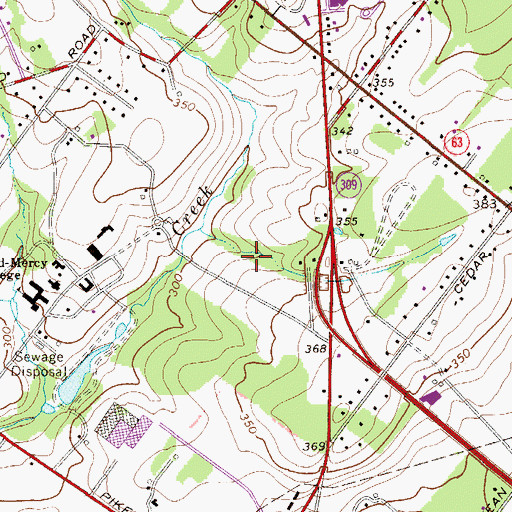 Topographic Map of Trewellyn Estates, PA