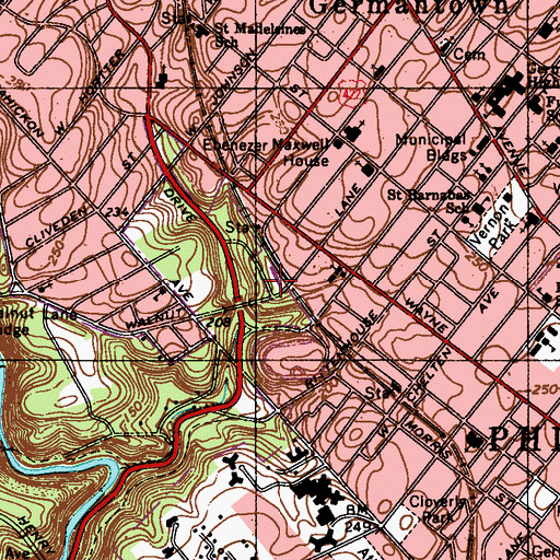 Topographic Map of Tulpehocken Station, PA