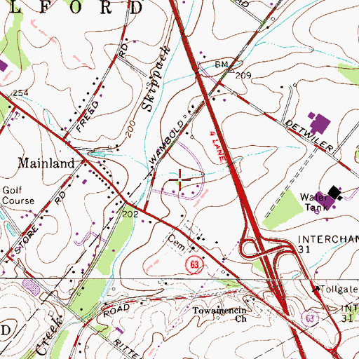 Topographic Map of Turnpike Industrial Center, PA
