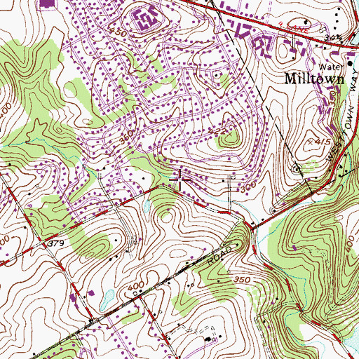 Topographic Map of Twin Bridge Farm, PA