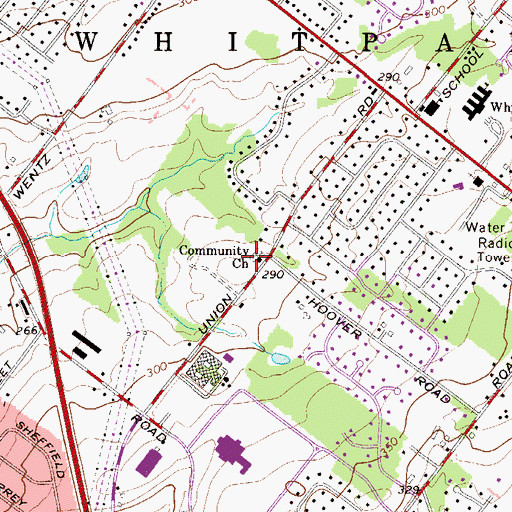 Topographic Map of Union Meeting House Orthodox Presbyterian Cemetery, PA