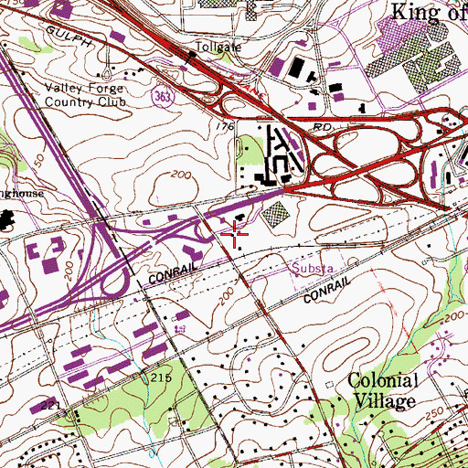 Topographic Map of University of Phoenix Wayne Campus, PA
