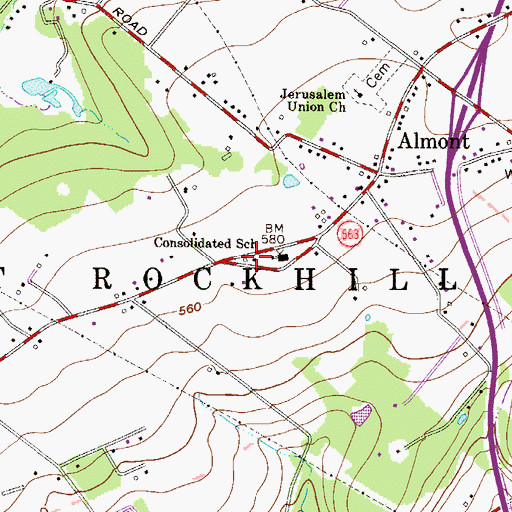 Topographic Map of Upper Bucks Christ Church, PA