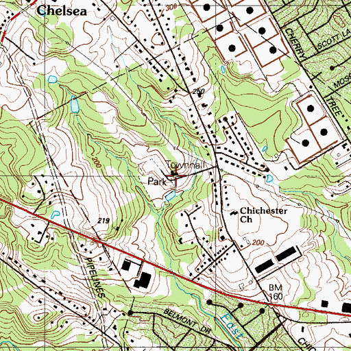 Topographic Map of Upper Chichester Township Building, PA