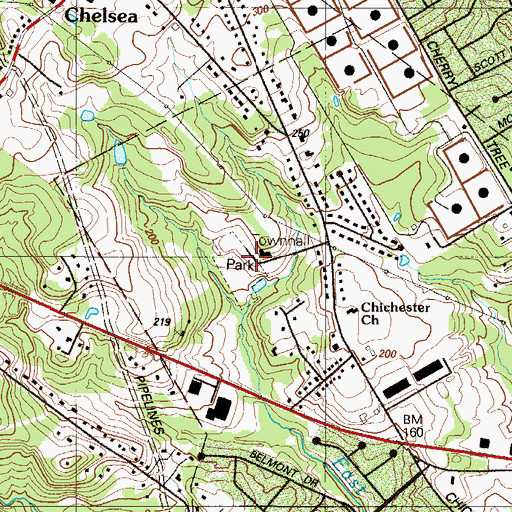 Topographic Map of Upper Chichester Township Police Department, PA
