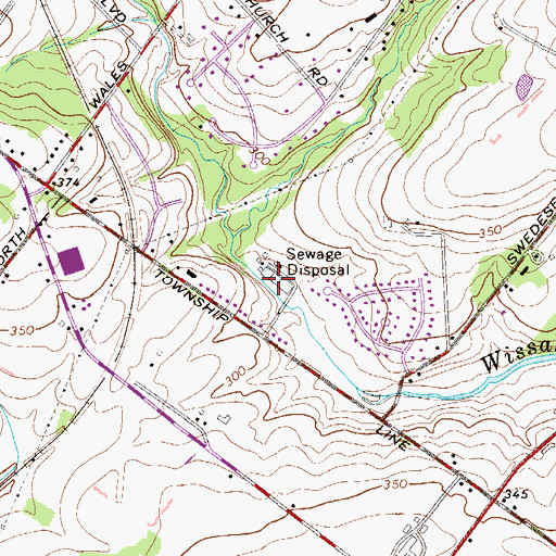 Topographic Map of Upper Gwynedd Waste Water Treatment Facility, PA