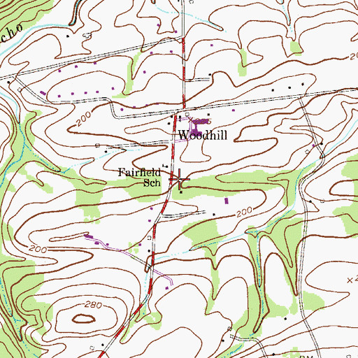 Topographic Map of Upper Makefield Police Station, PA