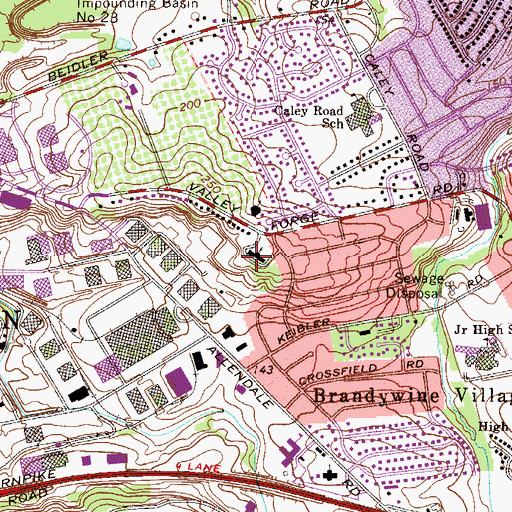 Topographic Map of Upper Merion Baptist Church, PA