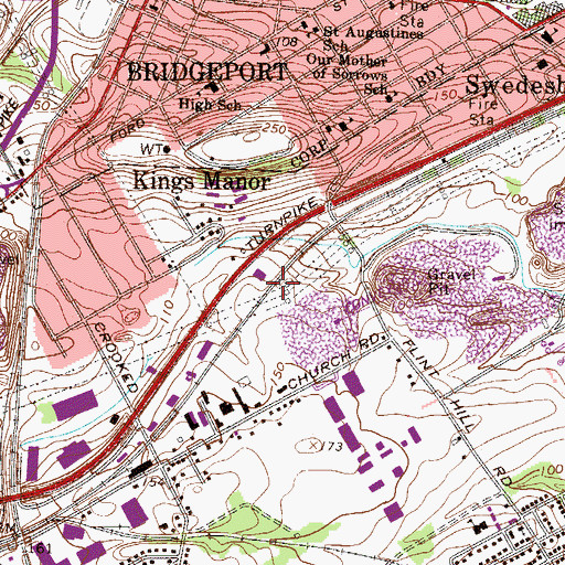 Topographic Map of Upper Merion Police Pistol-Range, PA