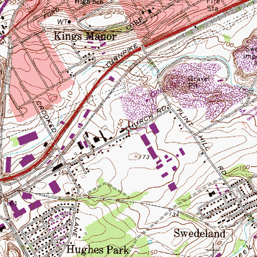 Topographic Map of Upper Merion Public Service Garage, PA