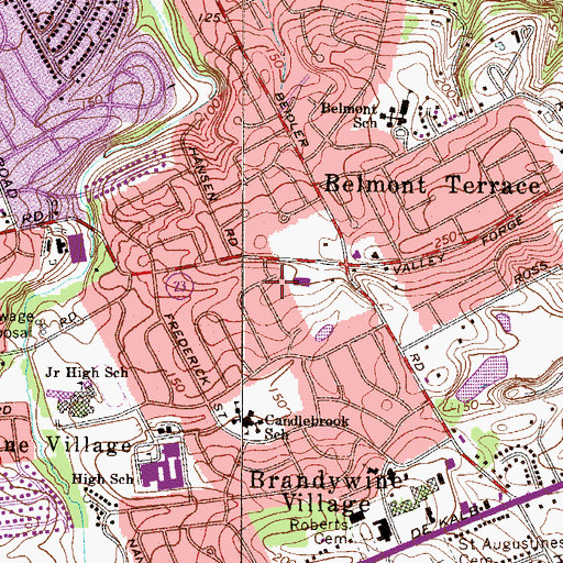 Topographic Map of Upper Merion Township Library, PA