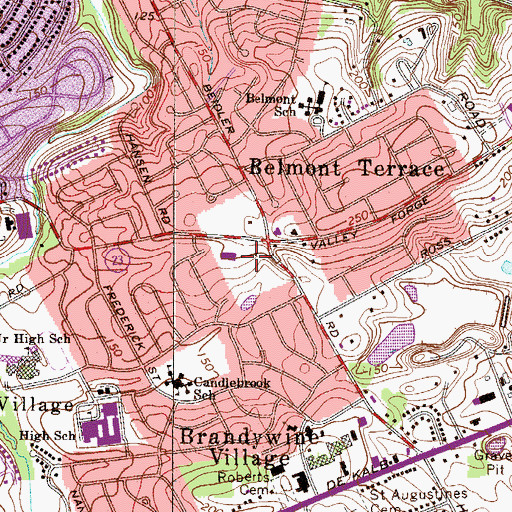 Topographic Map of Upper Merion Township Police Station, PA