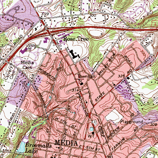 Topographic Map of Upper Providence Township Building, PA
