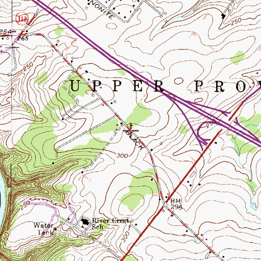 Topographic Map of Upper Providence Township Hall, PA