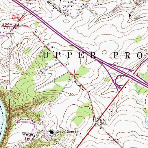 Topographic Map of Upper Providence Township Police Station, PA