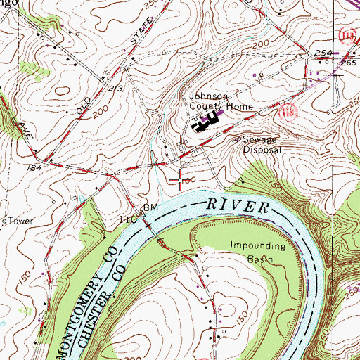 Topographic Map of Upper Schuylkill Valley Park, PA