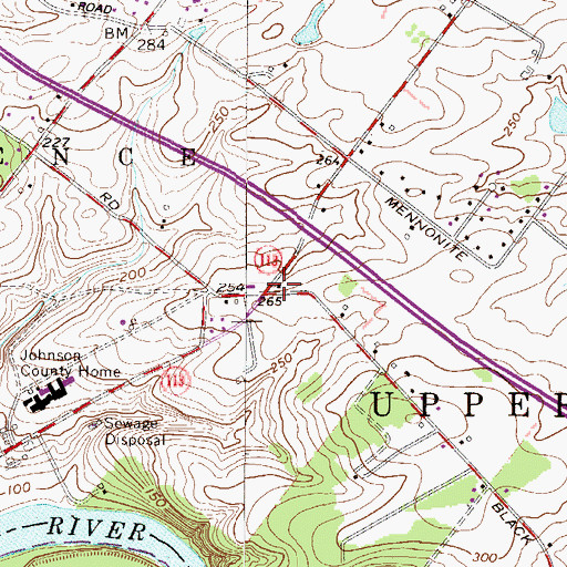 Topographic Map of Valley Forge Baptist Temple Academy, PA