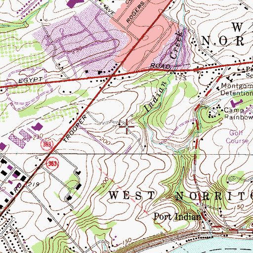 Topographic Map of Valley Forge Business Center, PA