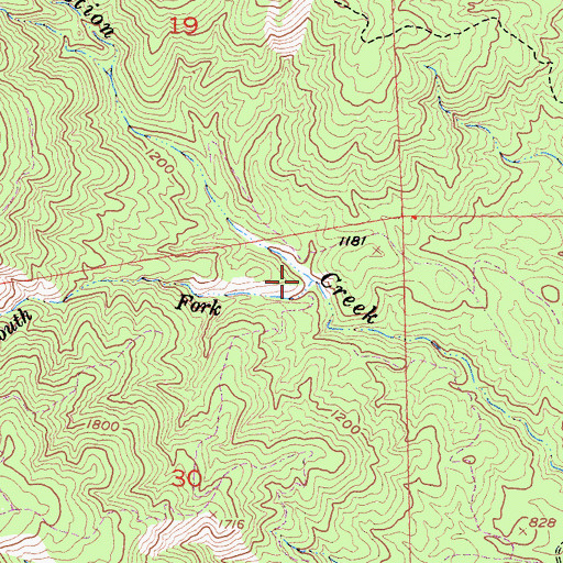 Topographic Map of South Fork Motion Creek, CA