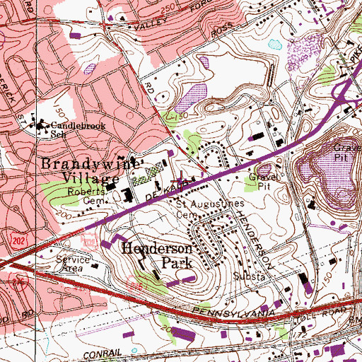 Topographic Map of Valley Forge Center Shopping Center, PA