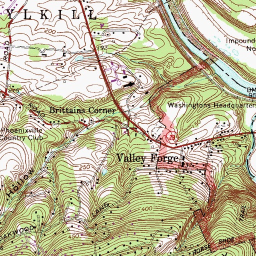 Topographic Map of Valley Forge Volunteer Fire Company - Station 68, PA