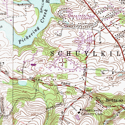 Topographic Map of Valley Forge Meadows, PA
