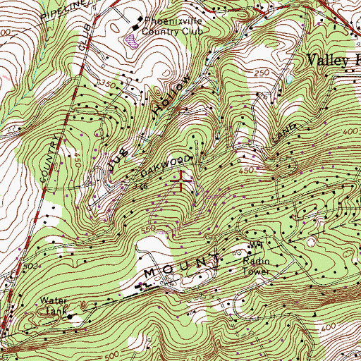 Topographic Map of Valley Forge Mountain North, PA