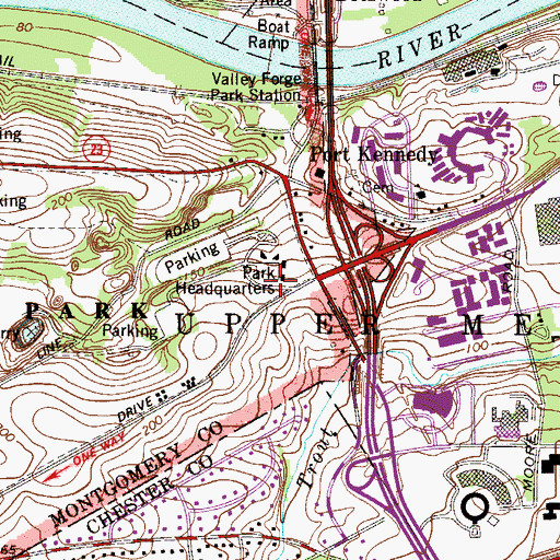 Topographic Map of Valley Forge National Historical Park Auditorium, PA