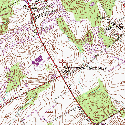 Topographic Map of Westtown Township Police Department, PA
