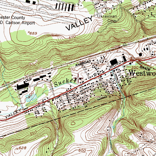Topographic Map of Westwood Fire Company Station 44, PA
