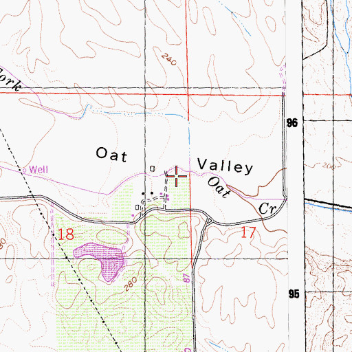 Topographic Map of South Fork Oat Creek, CA