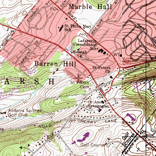 Topographic Map of Whitemarsh Hunt, PA