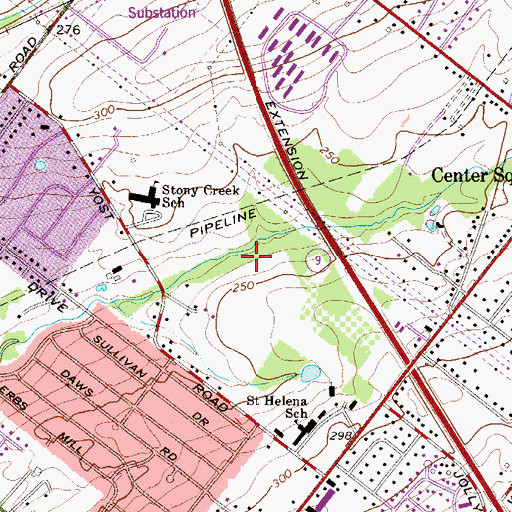 Topographic Map of Whitpain Park, PA