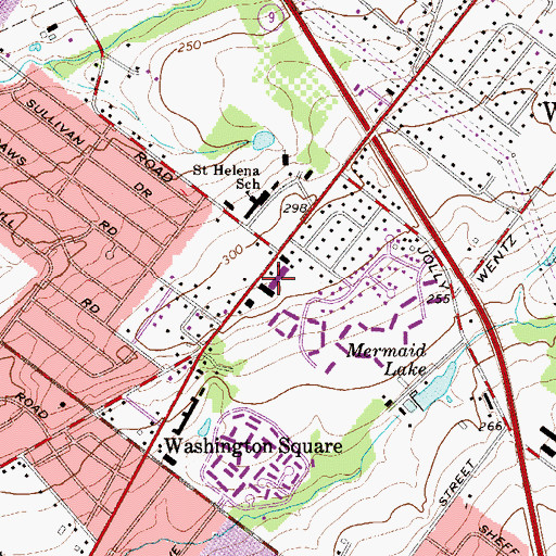 Topographic Map of Whitpain Shopping Center, PA