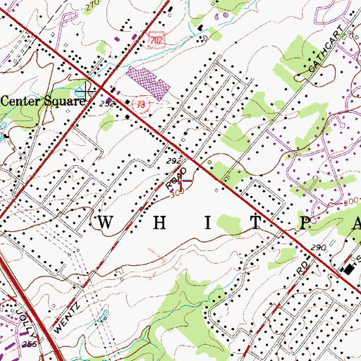 Topographic Map of Whitpain Township Hall, PA