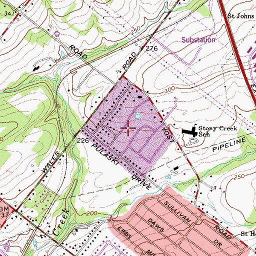 Topographic Map of Whitpain Woods, PA