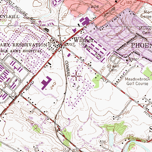 Topographic Map of Willborne Acres, PA
