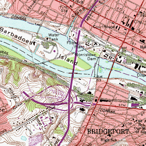 Topographic Map of William F Danne Hower Bridge, PA