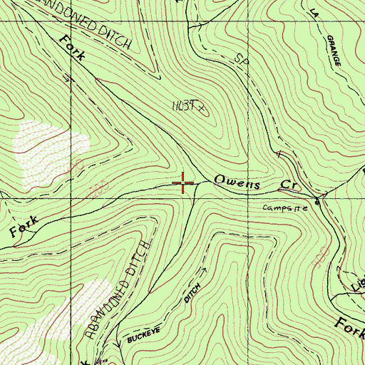 Topographic Map of South Fork Owens Creek, CA