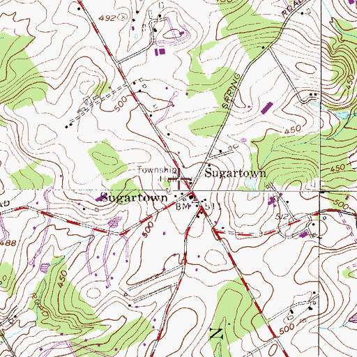Topographic Map of Willistown Township Police Department, PA