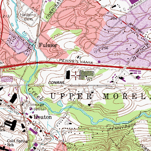 Topographic Map of Willow Grove Industrial Park, PA